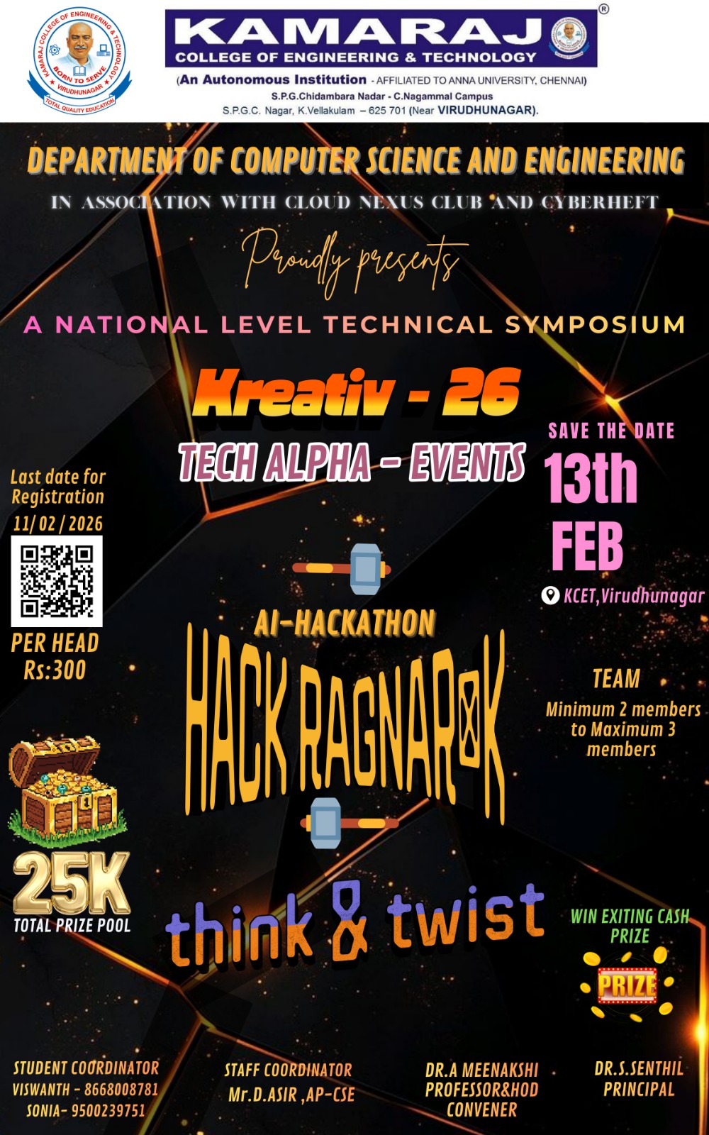 kreativ'26 - Tech Alpha Technical Event Poster 